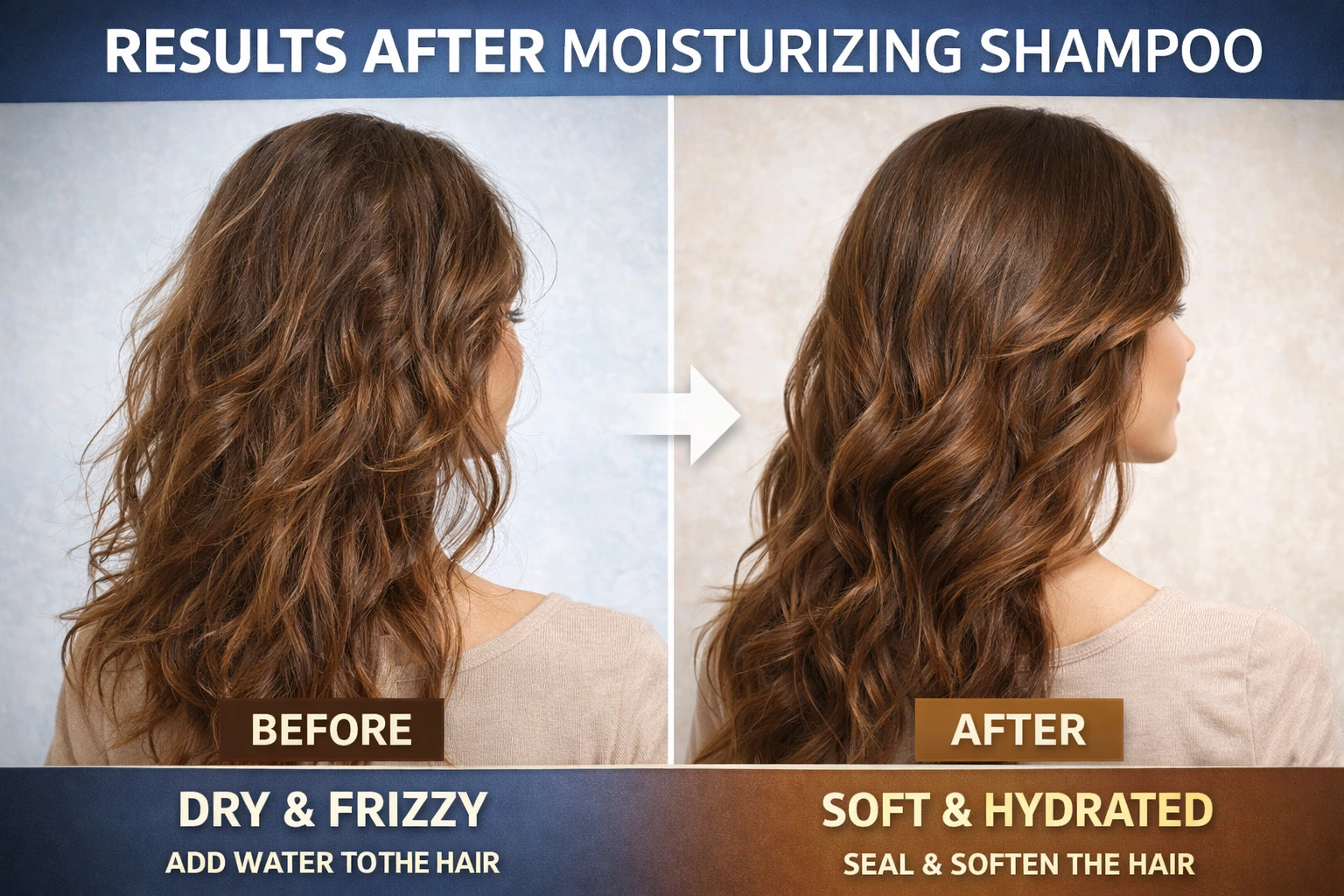Hair moisturizing before and after photos
