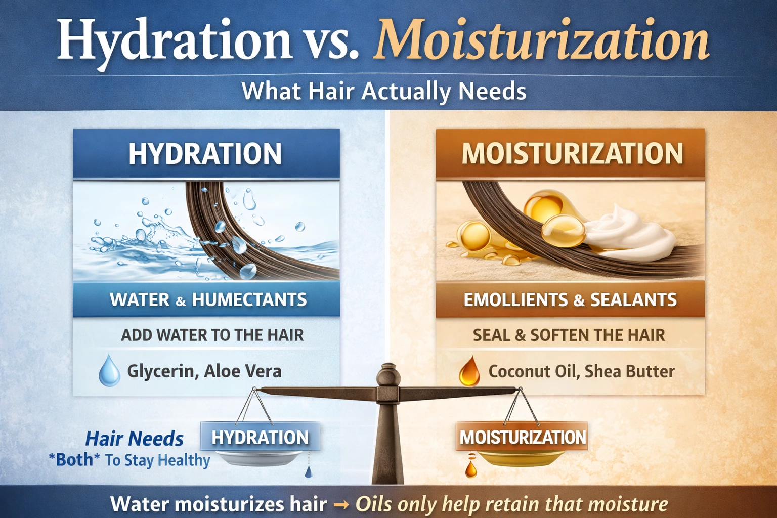 The principles of hair moisturizing